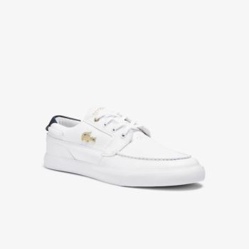 Lacoste Bayliss Deck Leather Sneakers Pánské - Tenisky Bílé | CZ-9lt2kY